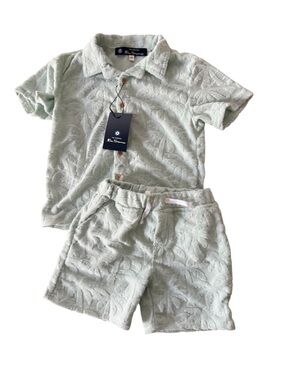 Ben Sherman Mint Green Terry Polo & Shorts Set